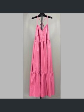 NEW Fate Dress Womens 2X pink faux leather fit flare corset maxi coquette whimsy